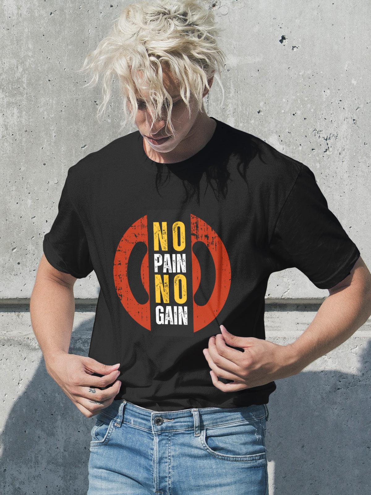 No Pain No Gain Black Classic Men's T-Shirt